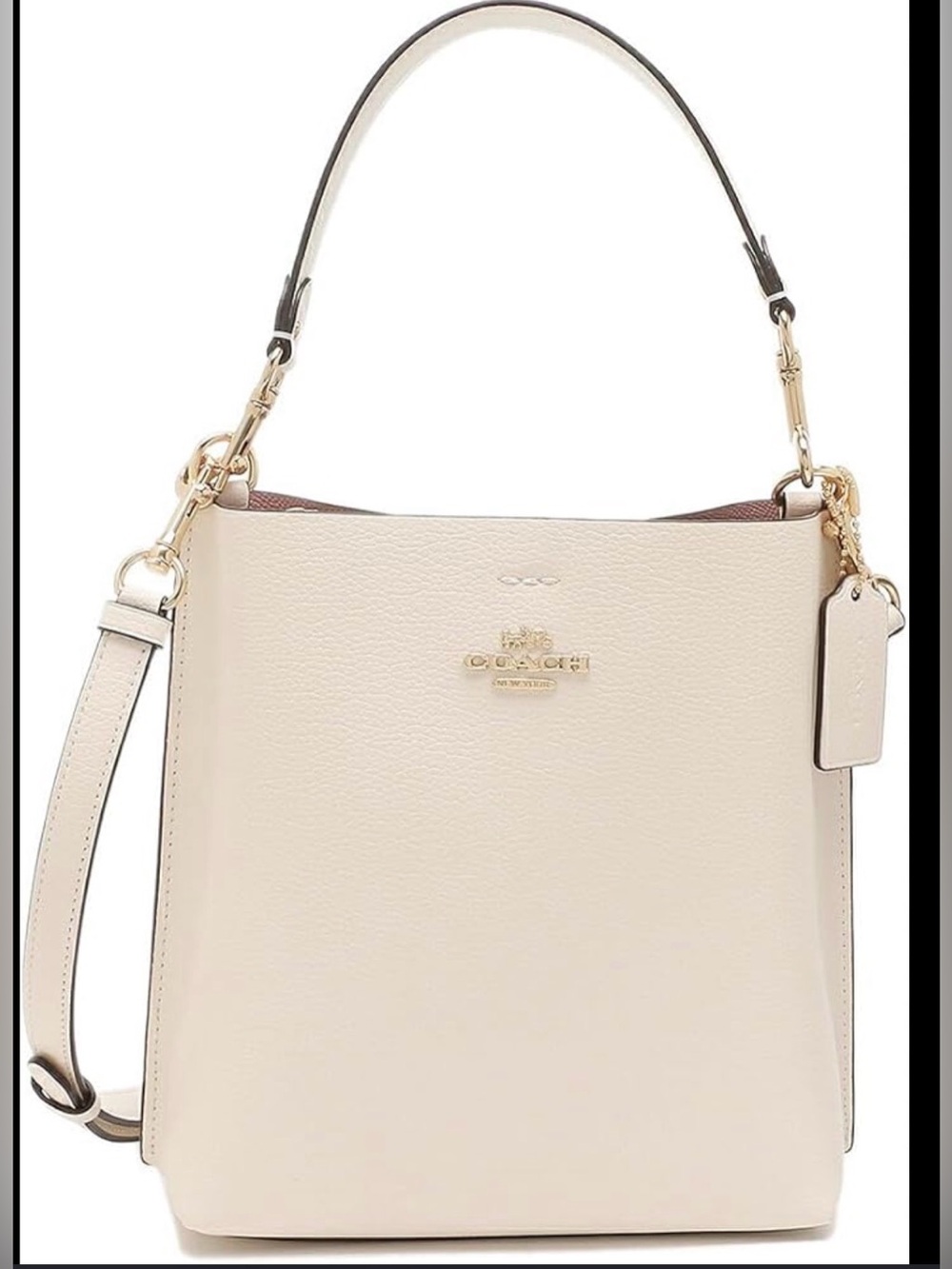 Coach Mollie Bucket Shoulder 2 way crossbody tote Bag cream Gold Hardware EUC